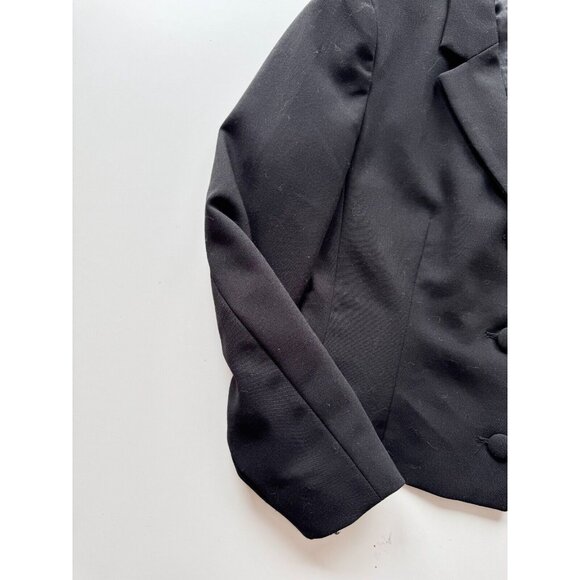 ZARA Black Oversized Single Breasted Cropped Blazer Suit Jacket, Size L - Picture 8 of 12